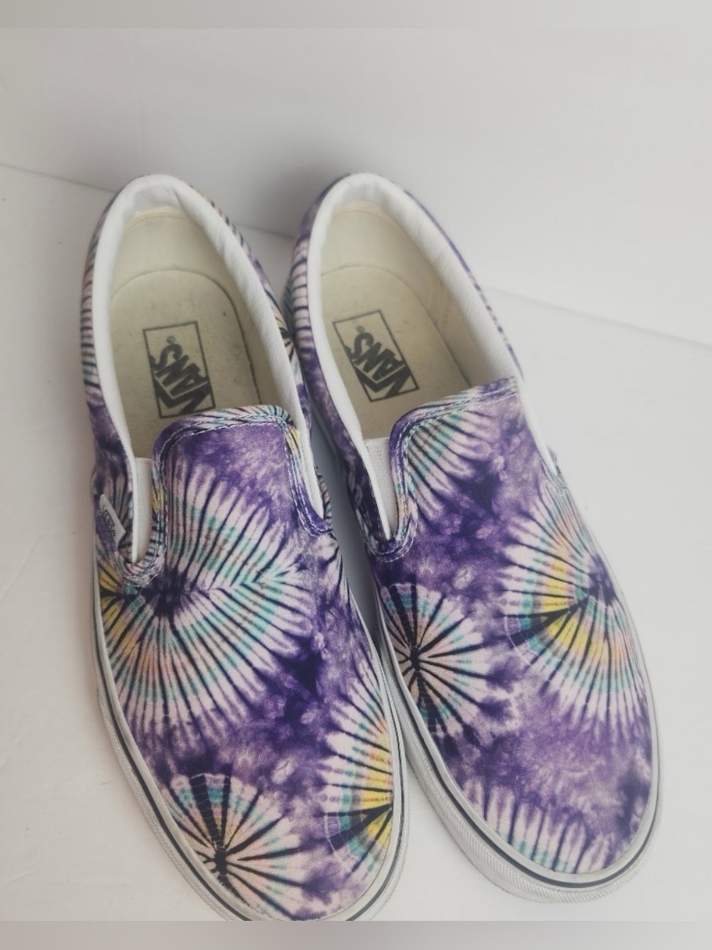 Vans Classic Slip On New Age Tie Dye Purple Sneakers Unisex Womens 12 Mens 10.5
